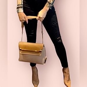 Chloé Clare Shoulder Bag with dust bag & information cards: Beige & Brown